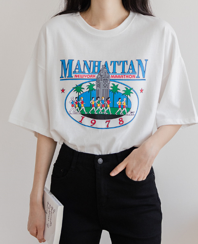 뉴욕 마라톤 반팔 티셔츠